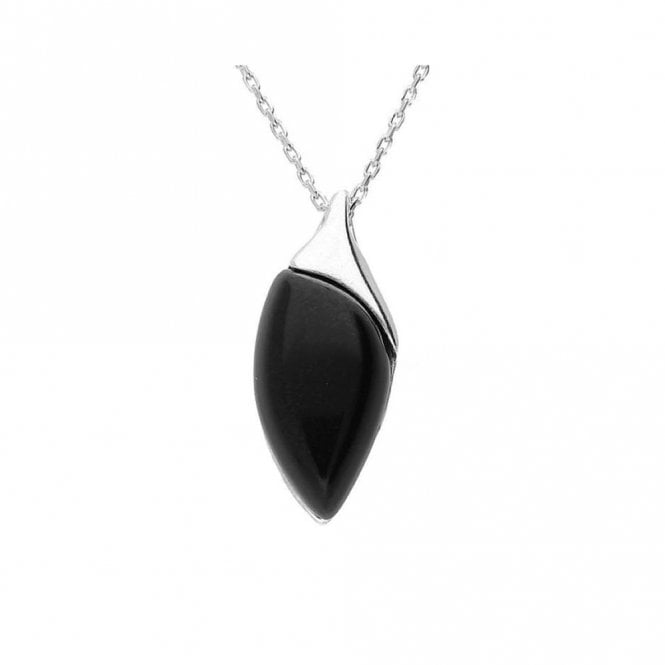 Silver and onyx necklace