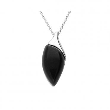 Silver and onyx necklace