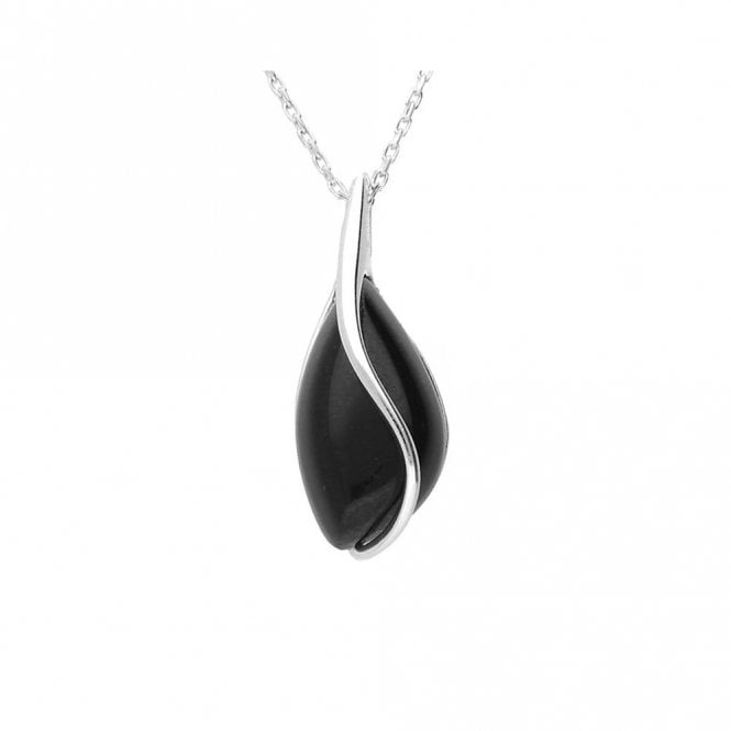 Silver and onyx necklace