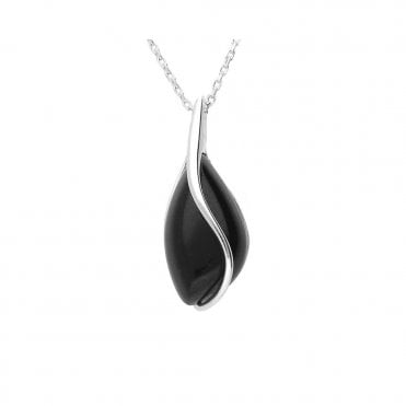 Silver and onyx necklace