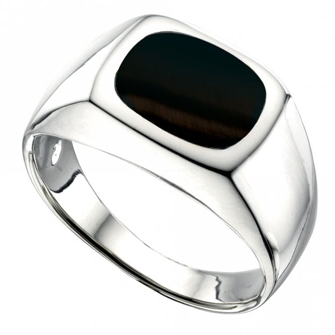 Silver and Onyx Signet Ring