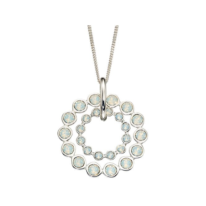 Silver and opal crystal pendant