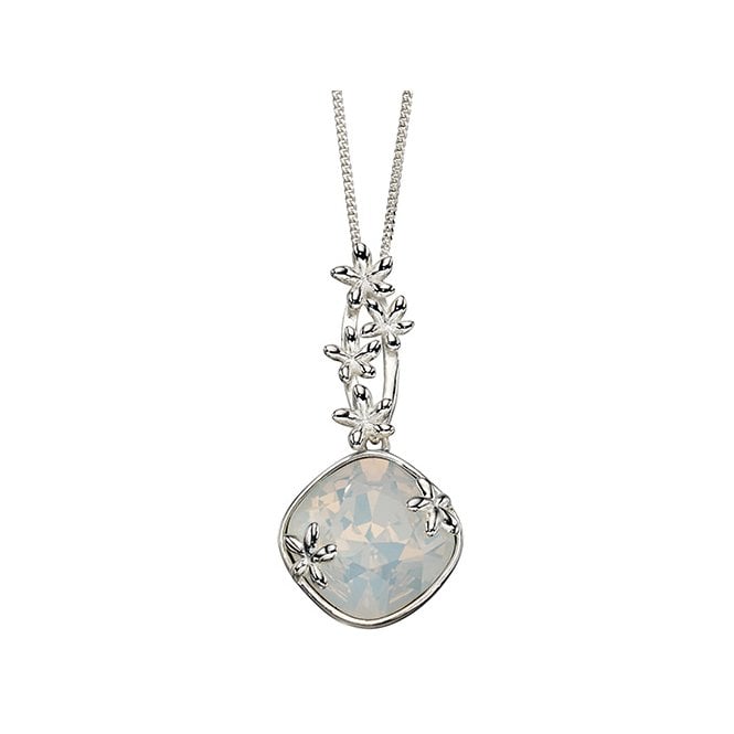 Silver and opal crystal pendant