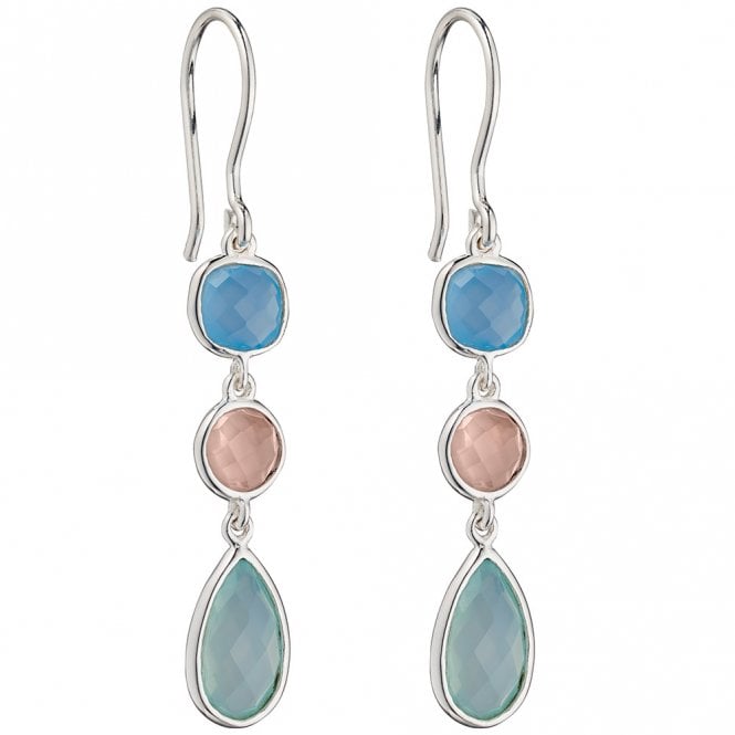 Silver and pastel drop earrings
