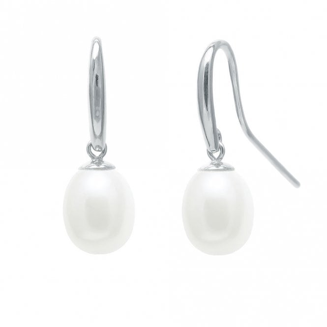 Silver and pearl drop earrings