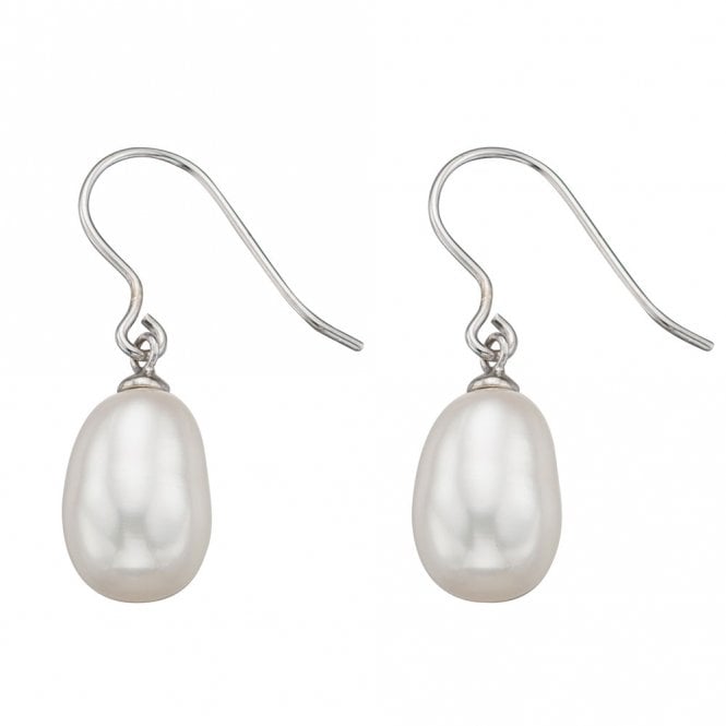 Silver and pearl drop earrings
