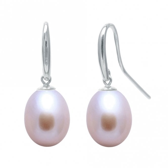 Silver and pearl drop earrings