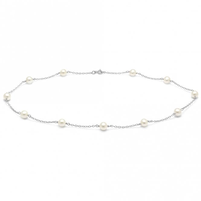 Silver and pearl necklace