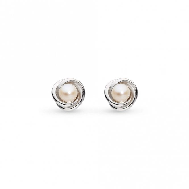 Silver and Pearl Stud Earrings by Kit Heath