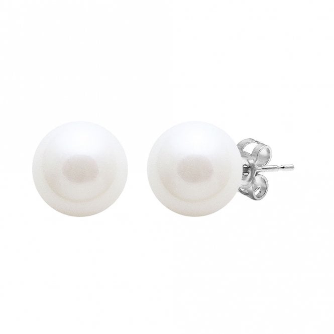 Silver and pearl stud earrings