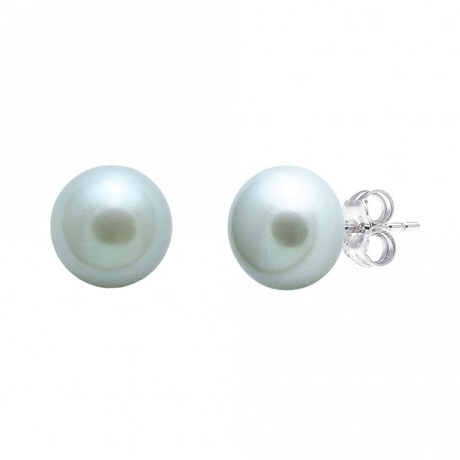Silver and pearl stud earrings