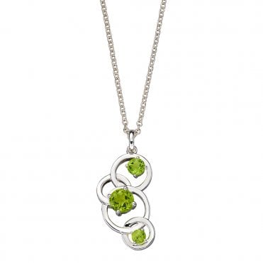 Silver and peridot necklace