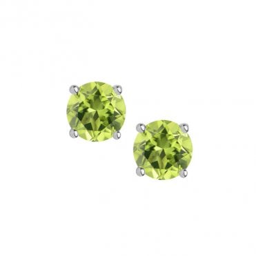 Silver and peridot stud earrings