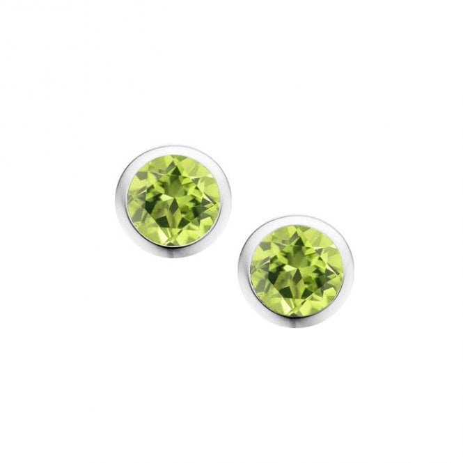 Silver and peridot stud earrings