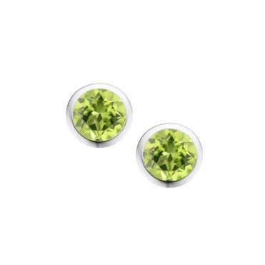 Silver and peridot stud earrings
