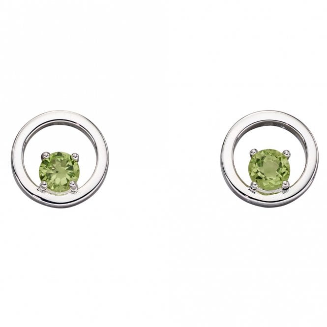 Silver and peridot stud earrings