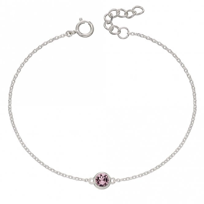 Silver and Pink Cubic Zirconia Bracelet