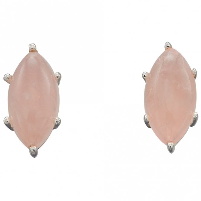 Silver and pink quartz studs