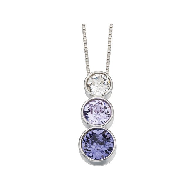 Silver and purple cubic zirconia necklace