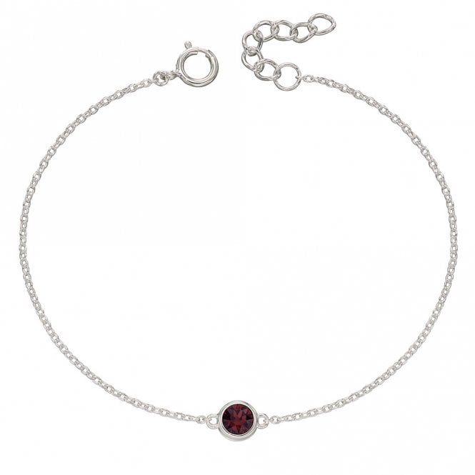 Silver and Red Crystal Bracelet