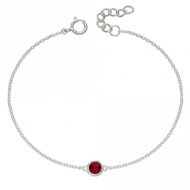 Silver and Red Cubic Zirconia Bracelet