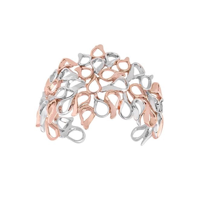 Silver and rose gold plated bangle