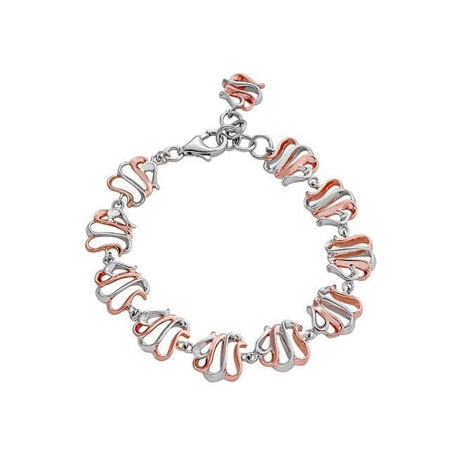 Silver and rose gold plated bracelet