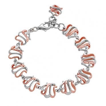 Silver and rose gold plated bracelet