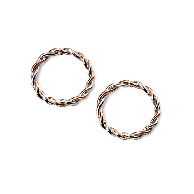 Silver and rose gold plated earrings