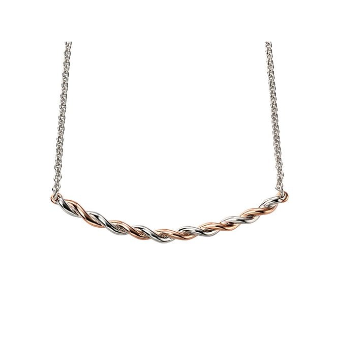 Silver and rose gold plated necklace