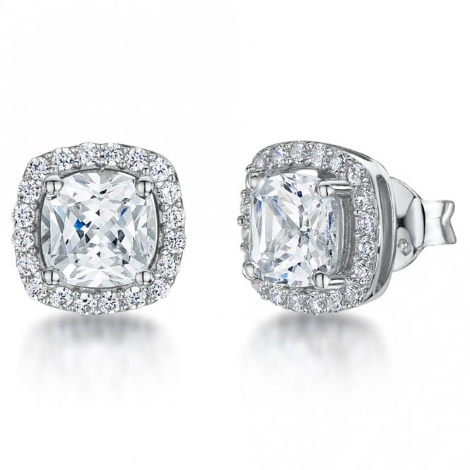 Silver and sky blue cubic zirconia earrings by Jenny Brown