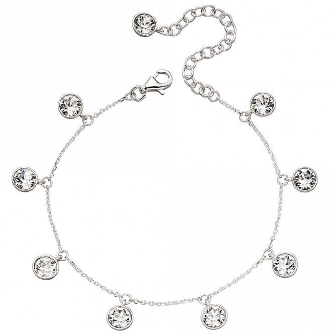 Silver and Swarovski crystal charm bracelet