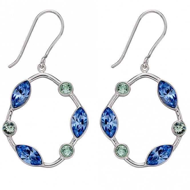 Silver and Swarovski crystal drop earrings