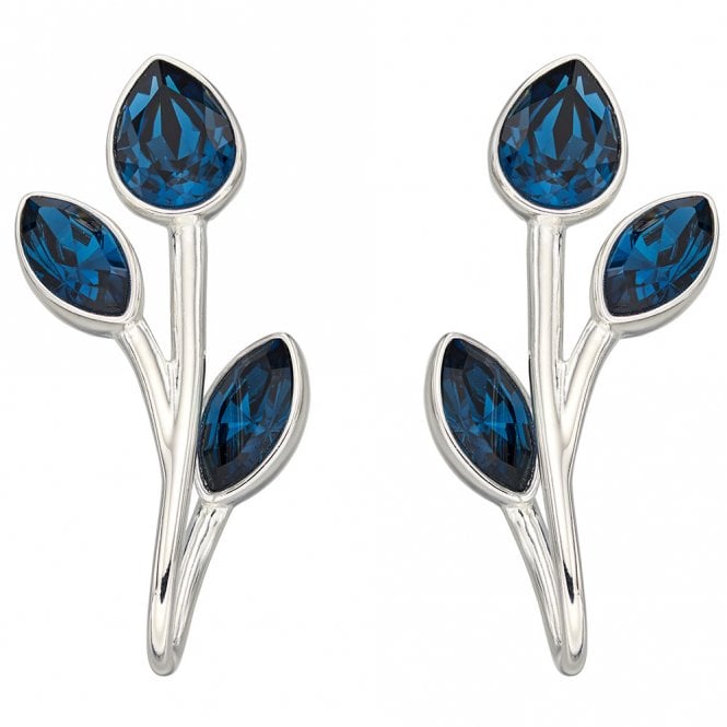 Silver and Swarovski crystal drop earrings