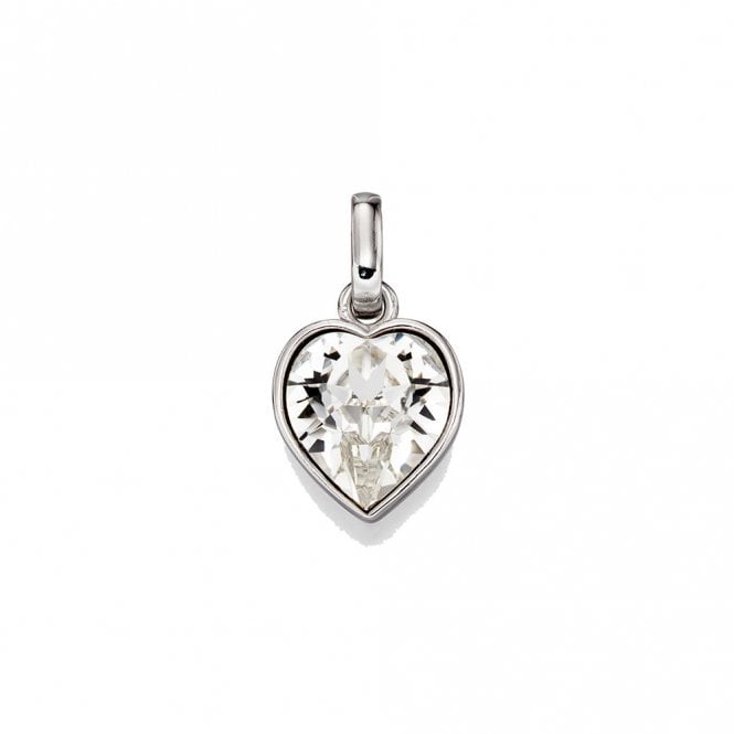 Silver and Swarovski crystal heart pendant