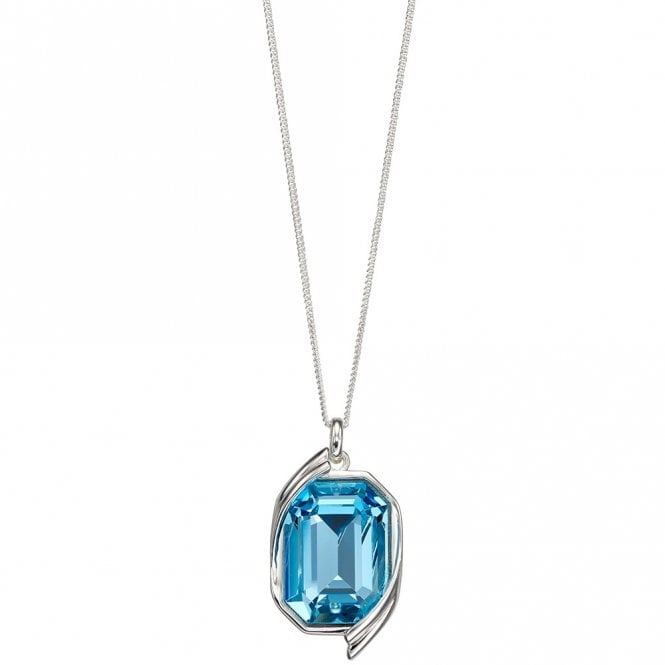 Silver and Swarovski crystal pendant and chain