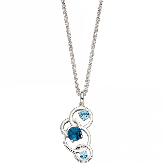 Silver and topaz pendant and chain