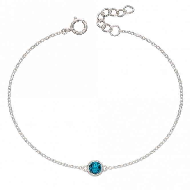 Silver and Turquoise Cubic Zirconia Bracelet