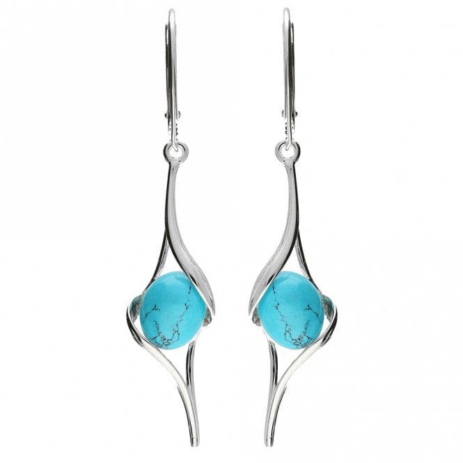Silver and turquoise drop earrings