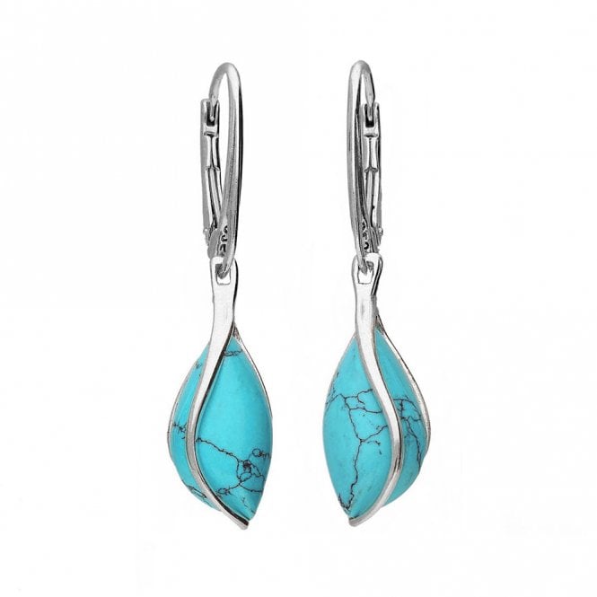 Silver and turquoise drop earrings