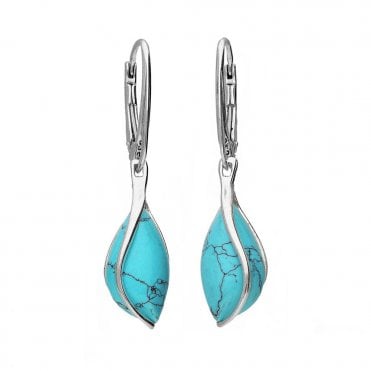 Silver and turquoise drop earrings