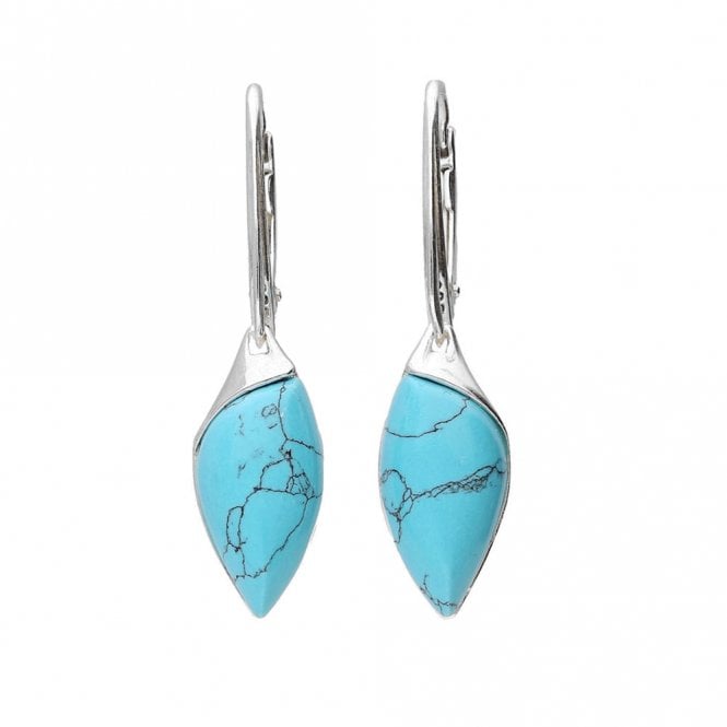 Silver and turquoise drop earrings