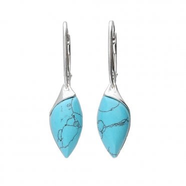Silver and turquoise drop earrings