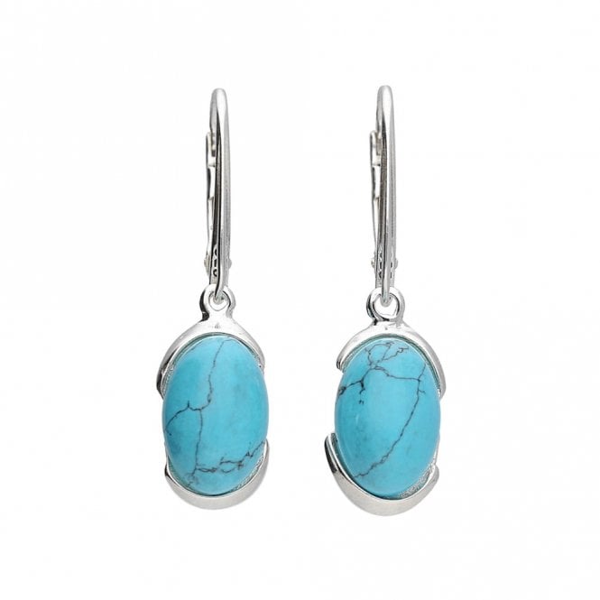 Silver and turquoise drop earrings