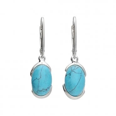 Silver and turquoise drop earrings