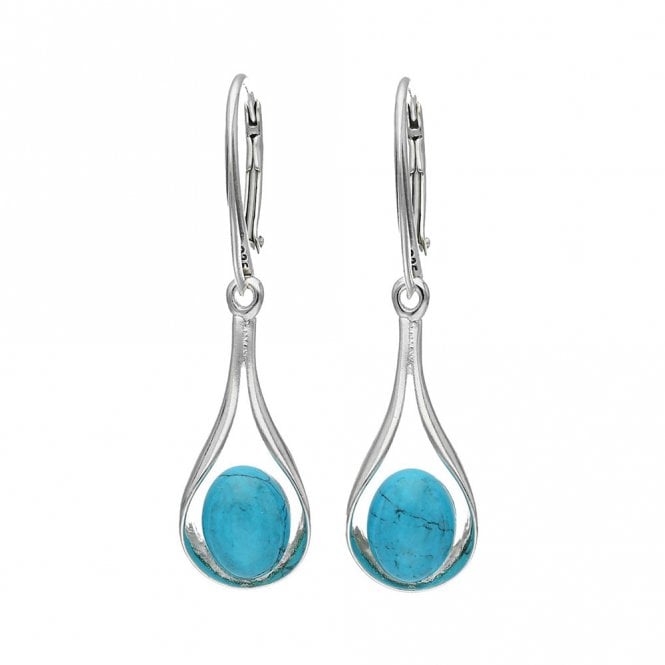 Silver and turquoise drop earrings