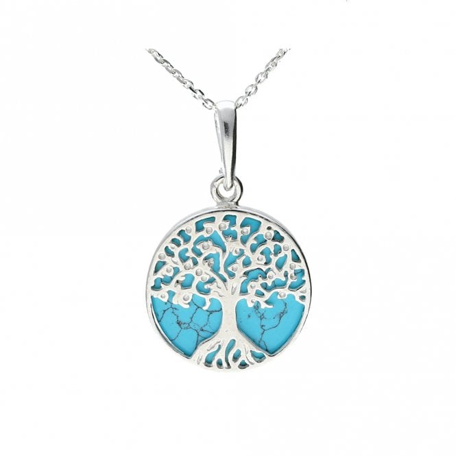 Silver and turquoise pendant and chain