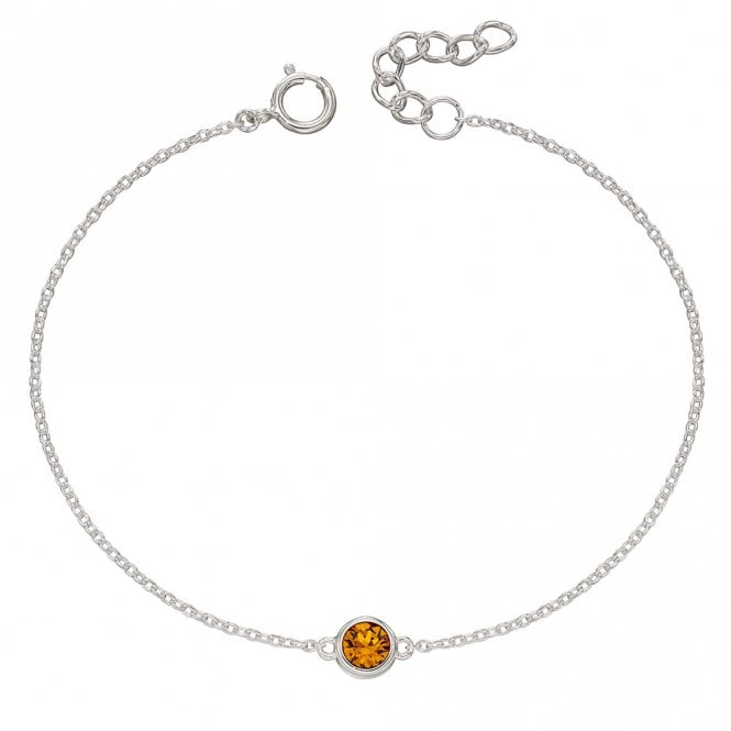 Silver and Yellow Cubic Zirconia Bracelet