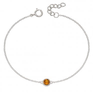 Silver and Yellow Cubic Zirconia Bracelet