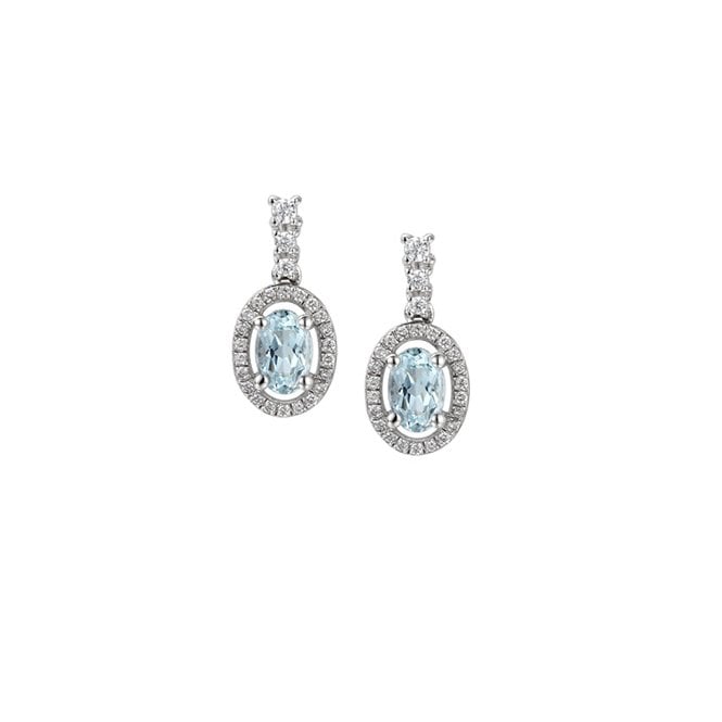 Silver aquamarine earrings